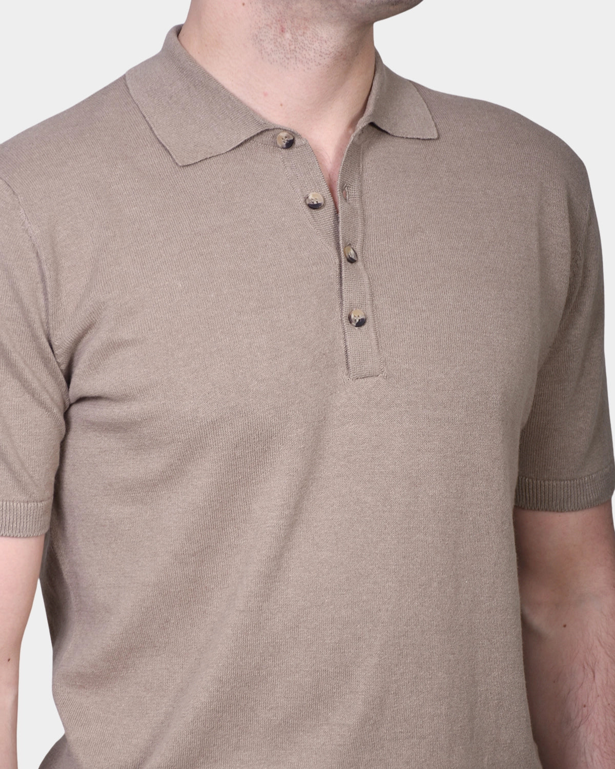 Polo Button Linen Blend - Brown - Hugo Sthlm
