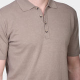 Polo Button Linen Blend - Brown - Hugo Sthlm