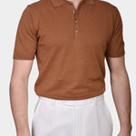 Polo Button Linen Blend - Caffe - Hugo Sthlm