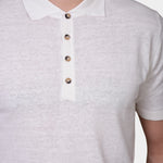 Polo Button Linen Blend - Ecru - Hugo Sthlm
