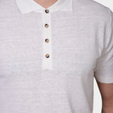 Polo Button Linen Blend - Ecru - Hugo Sthlm