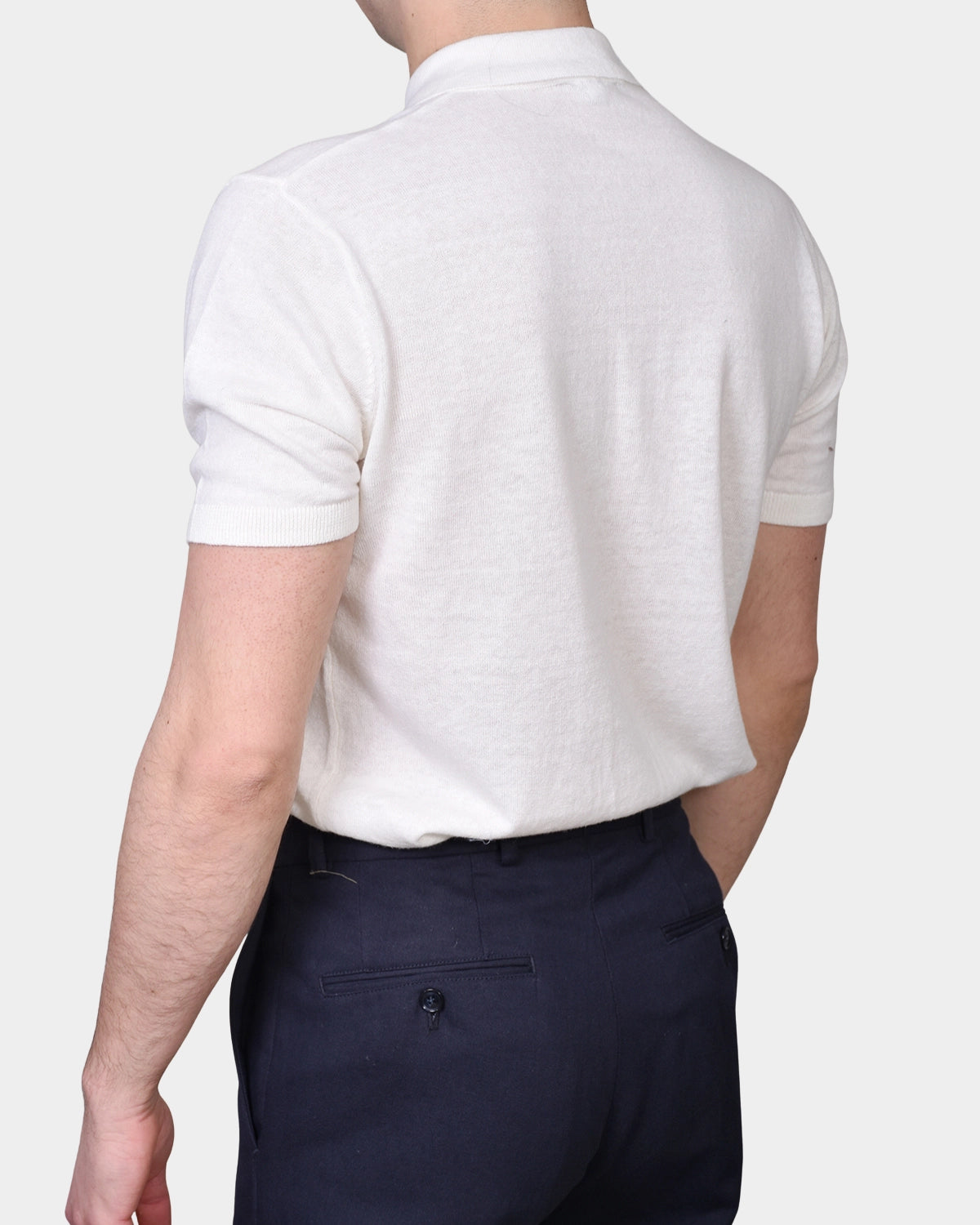 Polo Button Linen Blend - Ecru - Hugo Sthlm