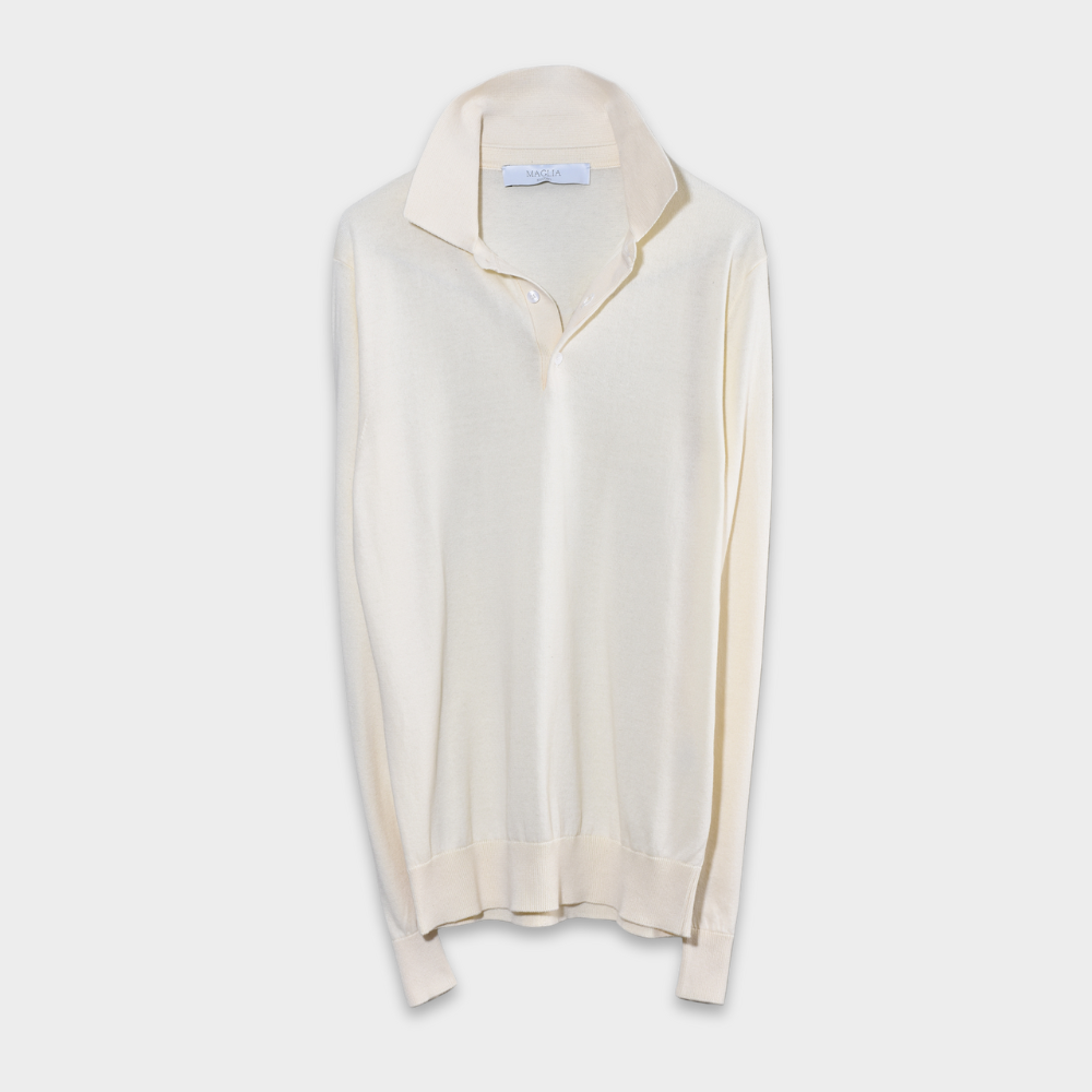 Polo Long Sleeve Knit - Panna - Hugo Sthlm