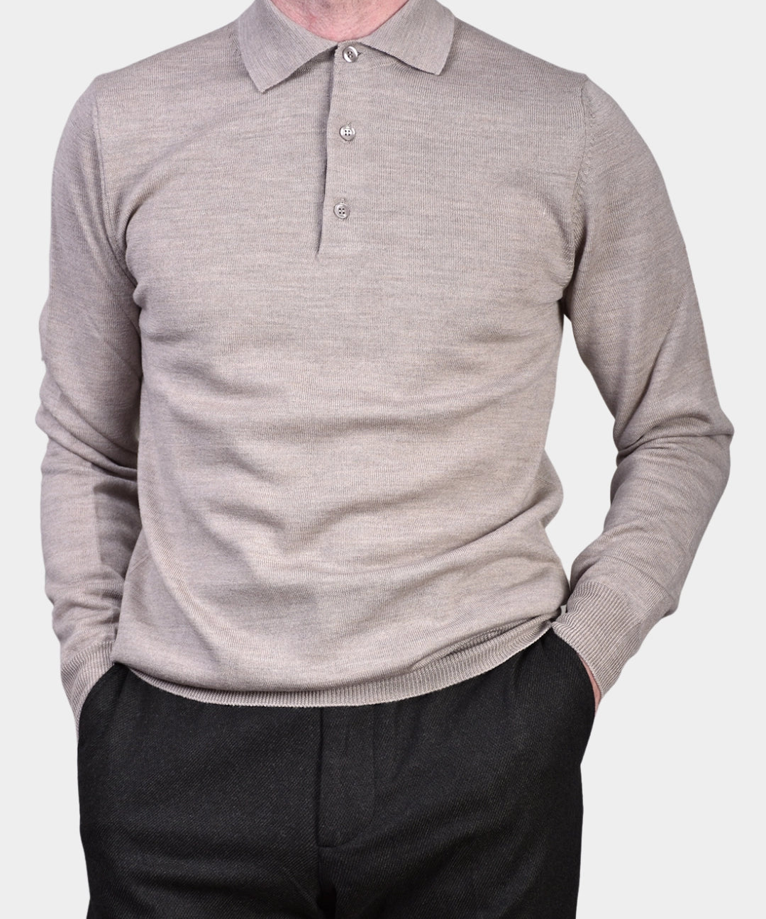 Polo Neck 12 GG Merino - Beige - Hugo Sthlm