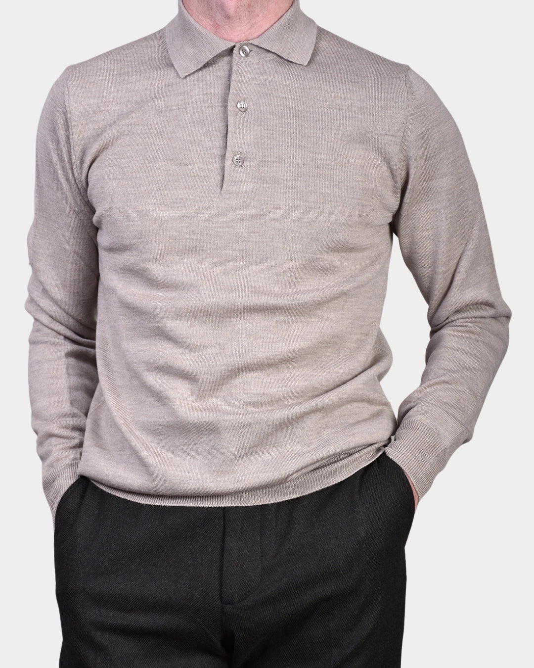 Polo Neck 12 GG Merino - Beige - Hugo Sthlm