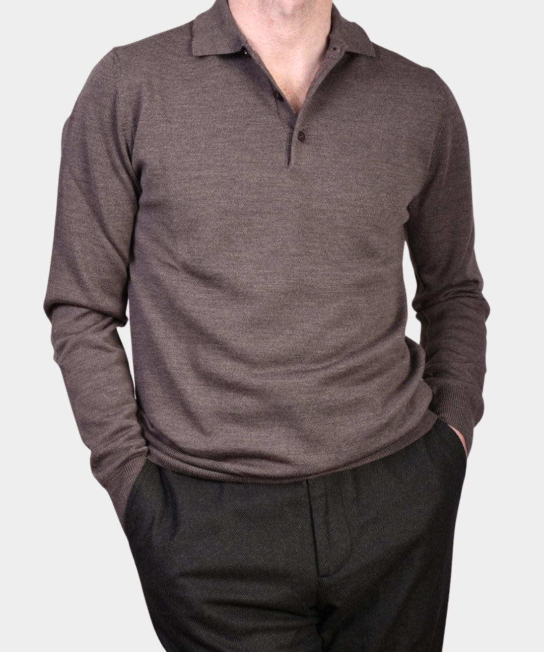 Polo Neck 12 GG Merino - Brown - Hugo Sthlm