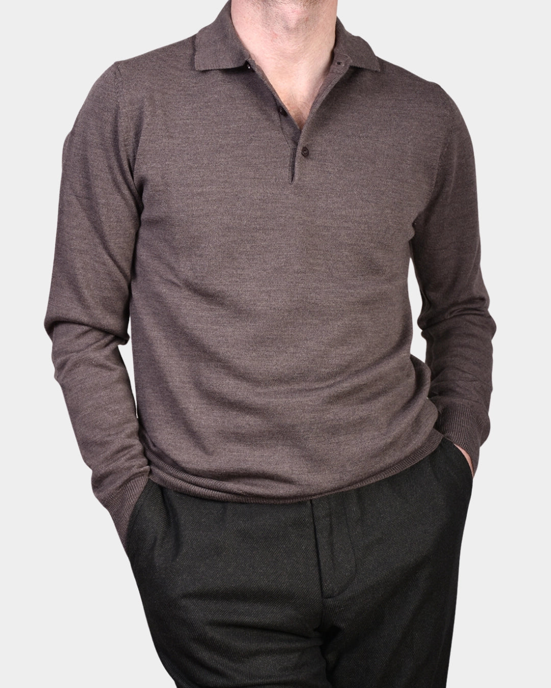 Polo Neck 12 GG Merino - Brown - Hugo Sthlm