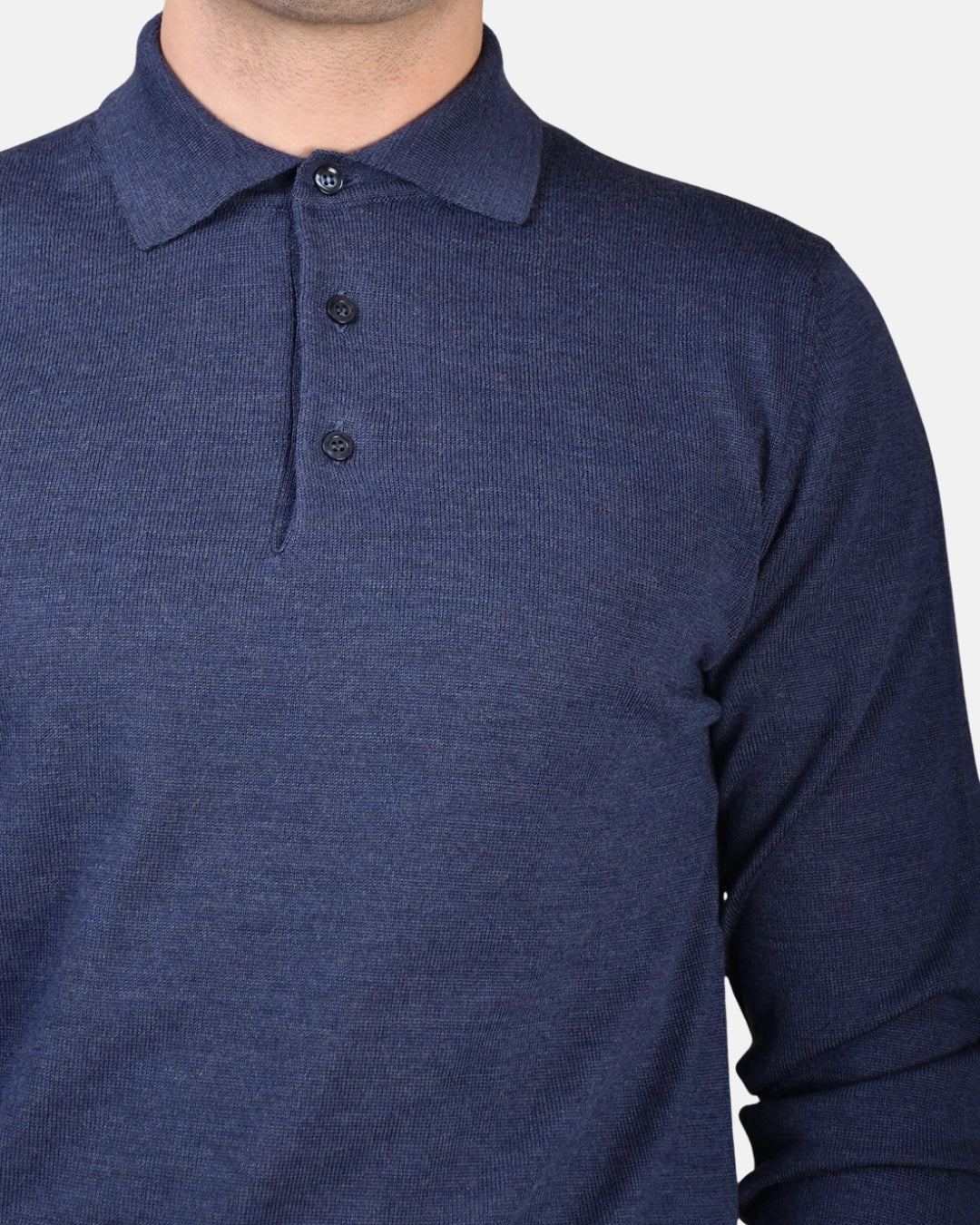 Polo Neck 12 GG Merino - Denim Blue - Hugo Sthlm