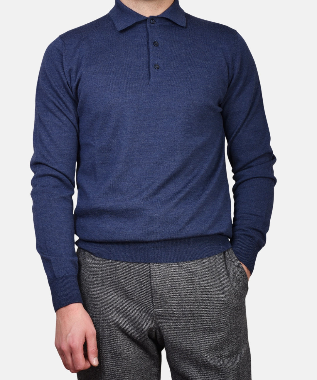 Polo Neck 12 GG Merino - Denim Blue - Hugo Sthlm