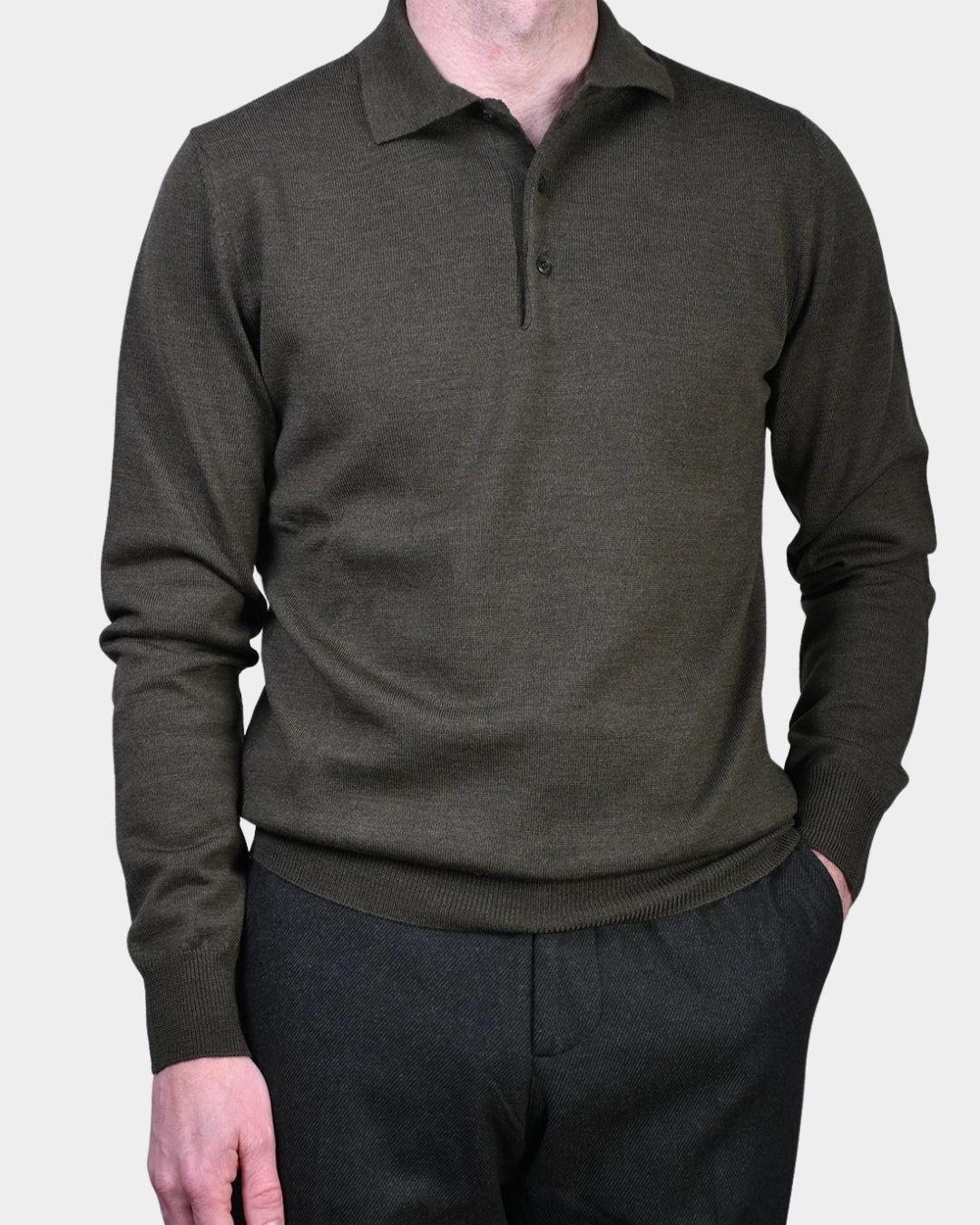 Polo Neck 12 GG Merino - Forest Green - Hugo Sthlm