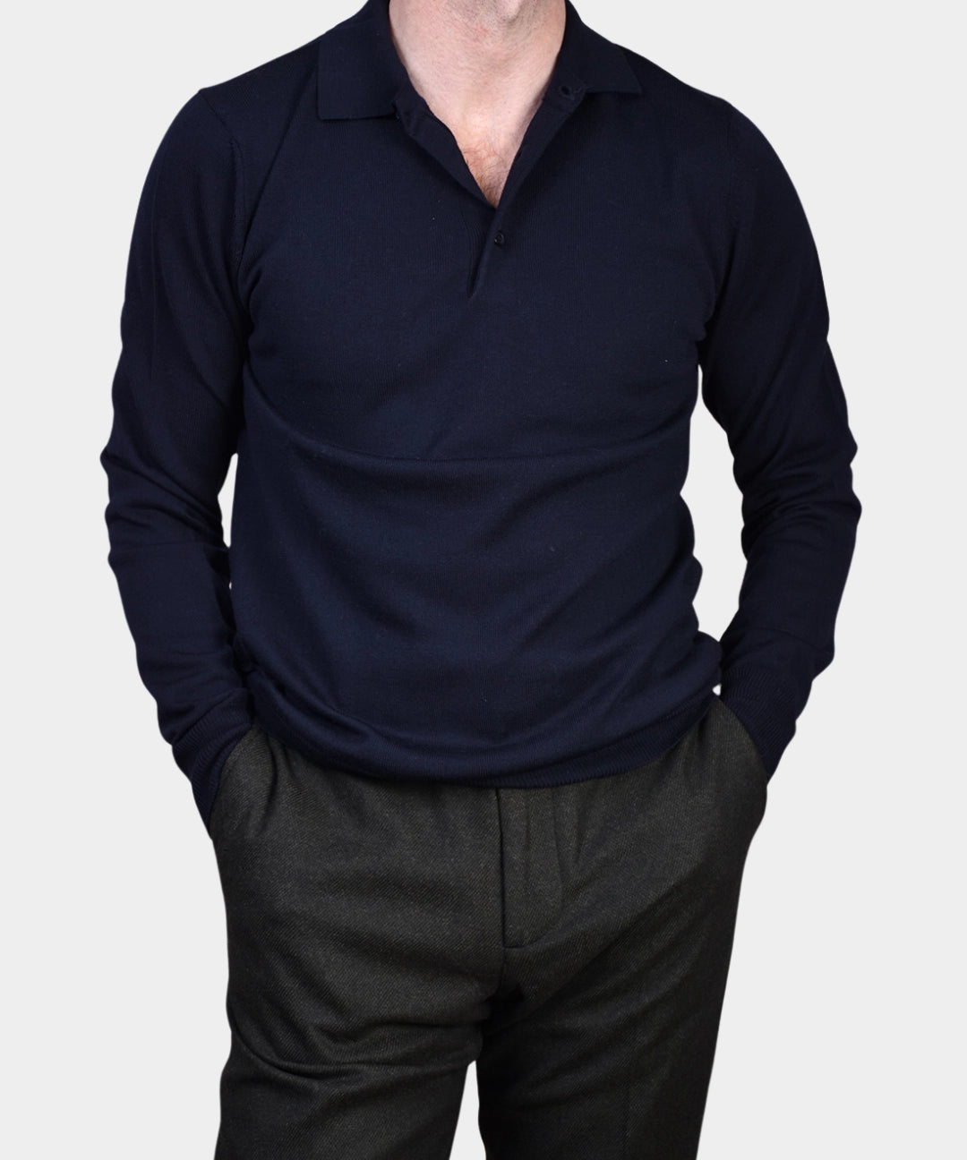 Polo Neck 12 GG Merino - Navy - Hugo Sthlm