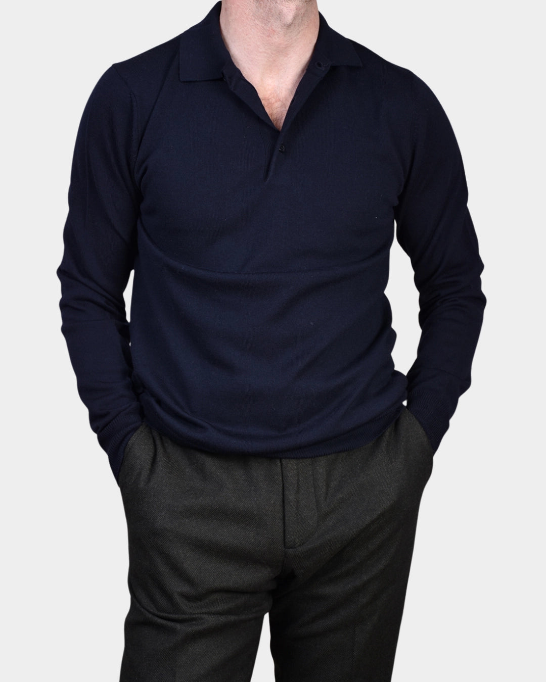 Polo Neck 12 GG Merino - Navy - Hugo Sthlm