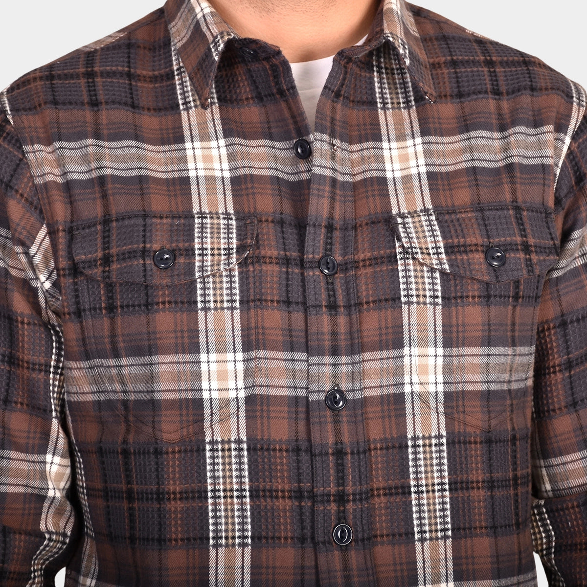 Post Man Shirt Heavy Flannel - Brown - Hugo Sthlm