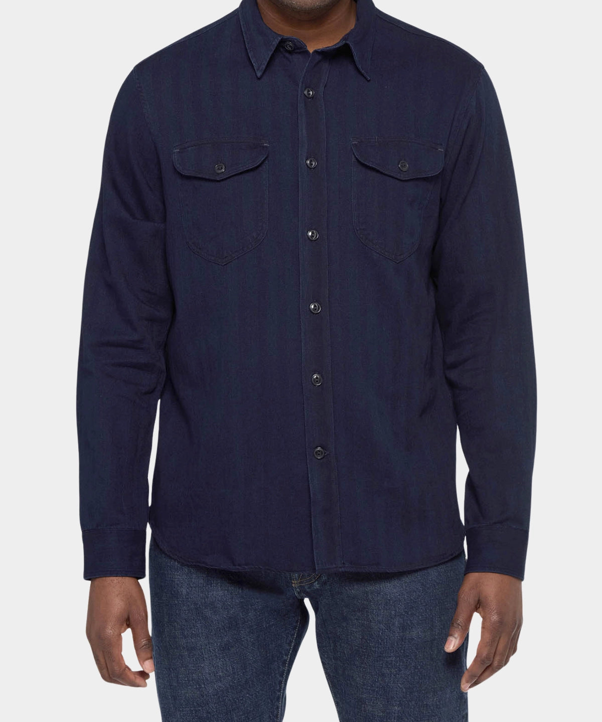 Post Man Shirt Herringbone - Dark Blue - Hugo Sthlm