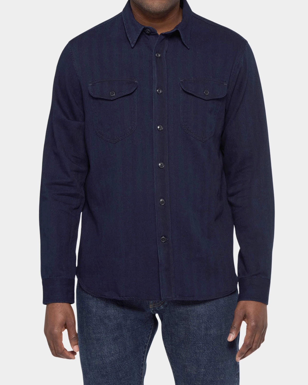 Post Man Shirt Herringbone - Dark Blue - Hugo Sthlm