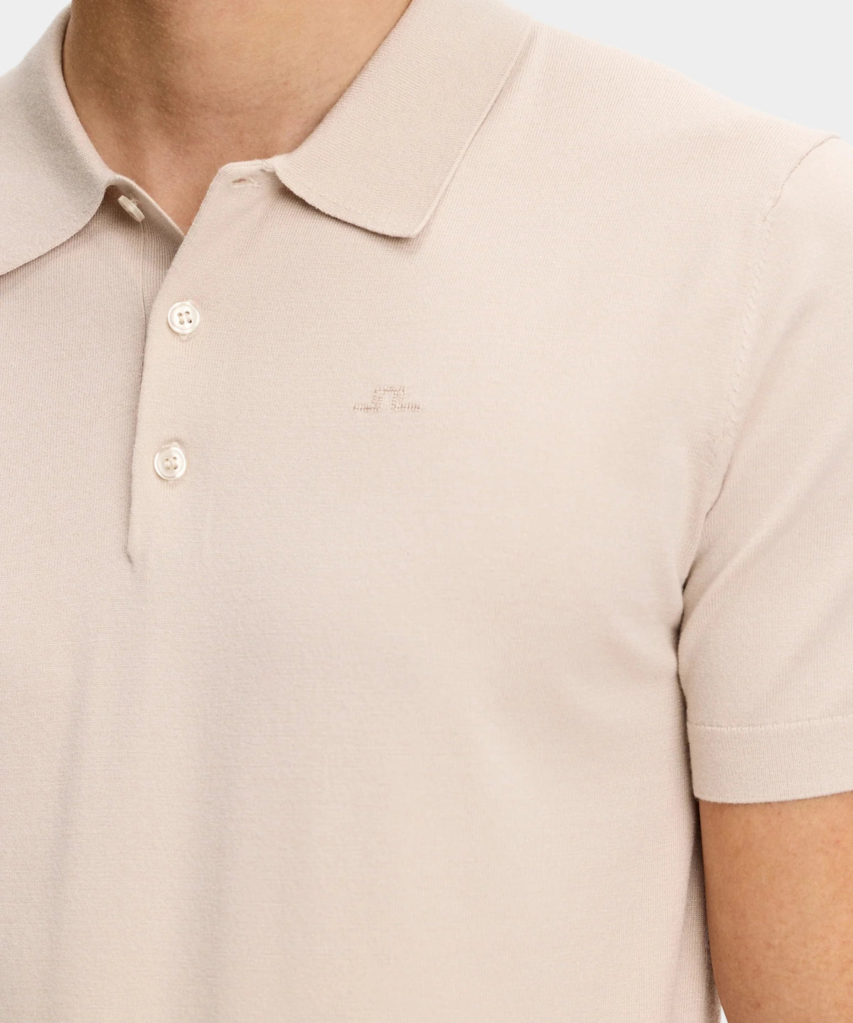 Ridge Knitted Polo - Moonbeam - Hugo Sthlm