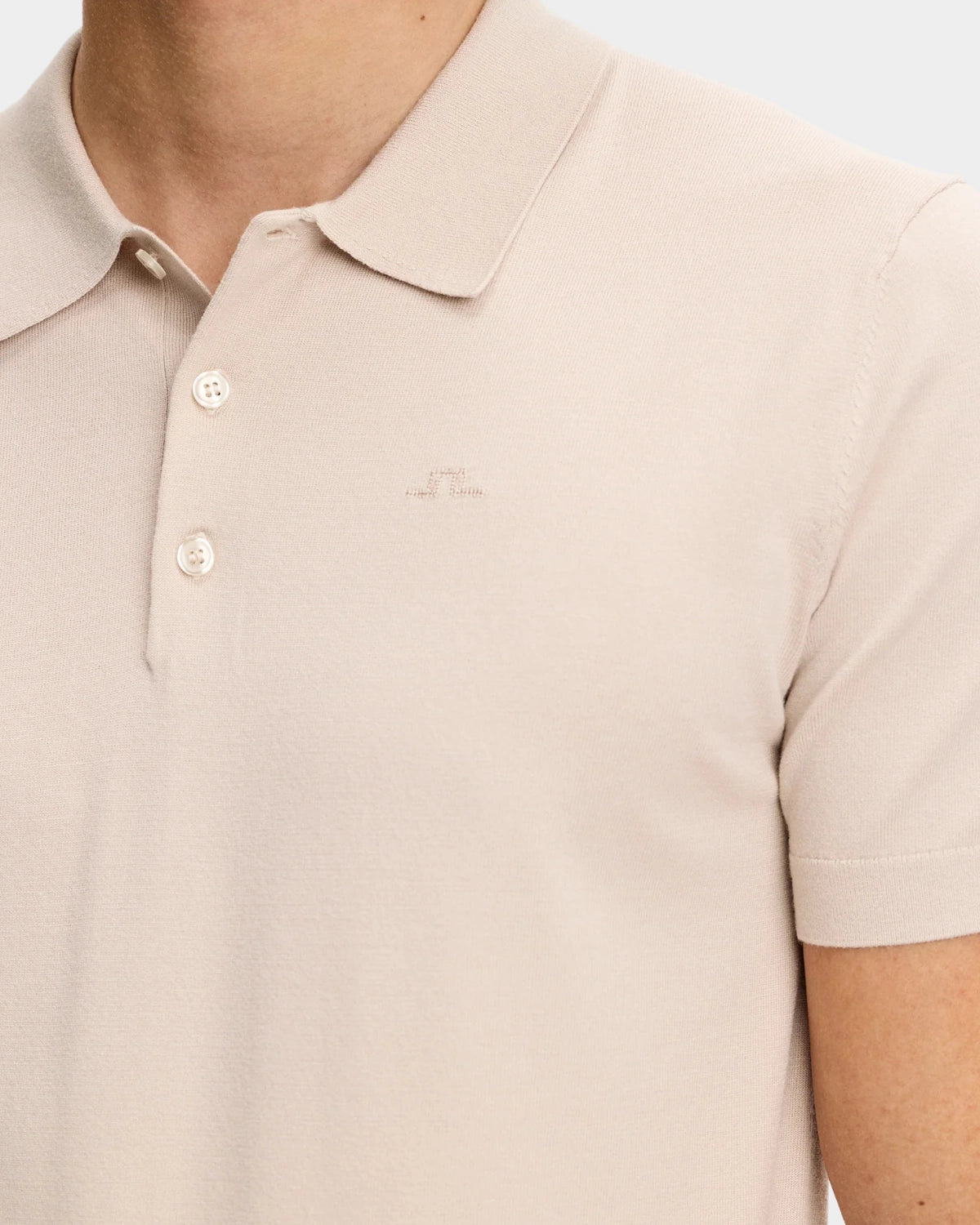 Ridge Knitted Polo - Moonbeam - Hugo Sthlm