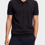 Ridge Knitted Polo - JL Navy - Hugo Sthlm