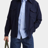 Shacket Solid Flannel - Dark Blue