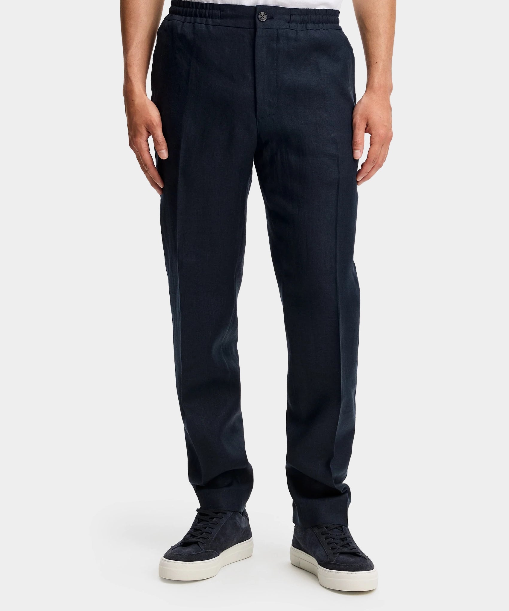 Soren Drape Linen Pants - JL Navy - Hugo Sthlm