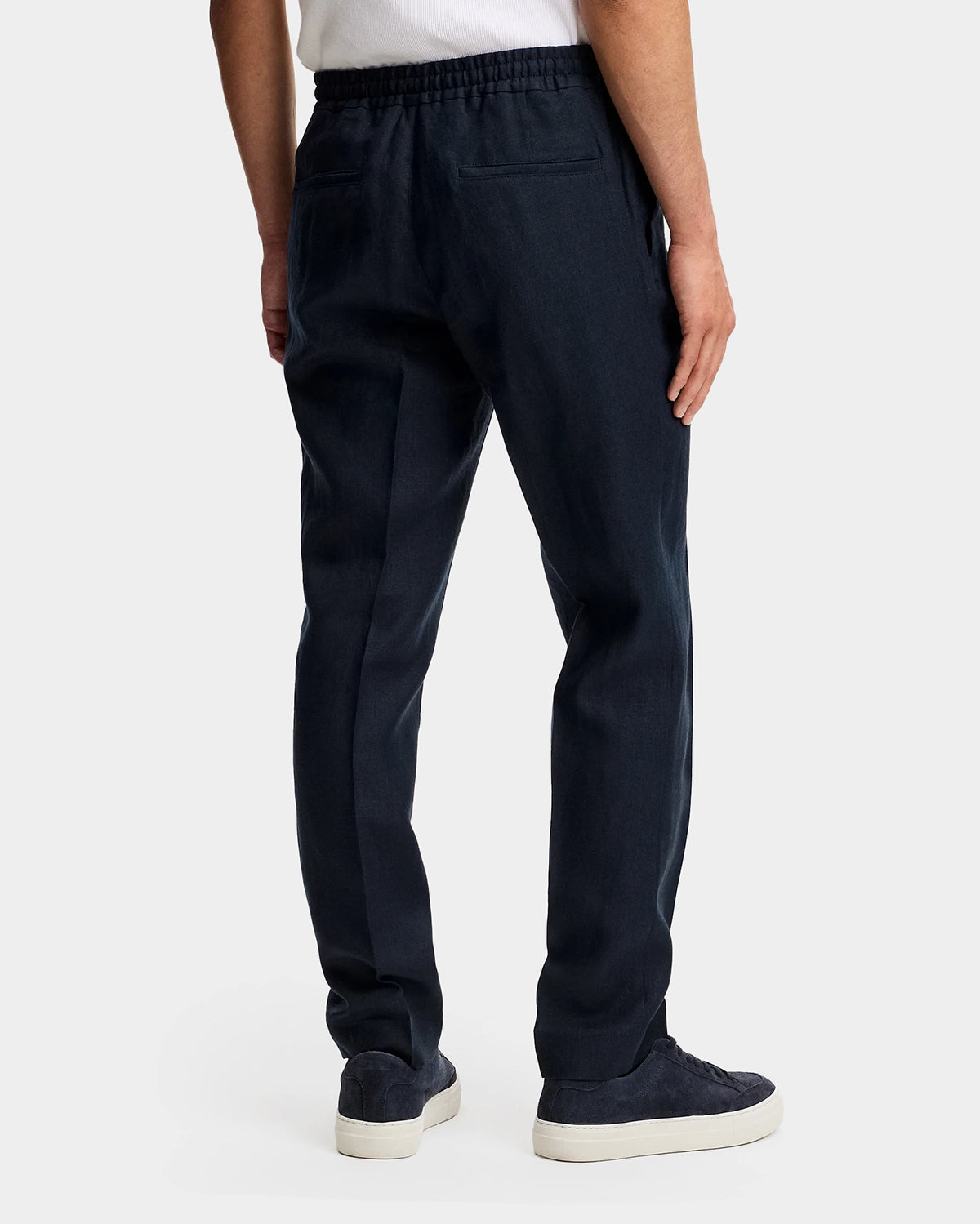 Soren Drape Linen Pants - JL Navy - Hugo Sthlm