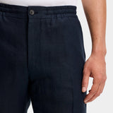 Soren Drape Linen Pants - JL Navy - Hugo Sthlm