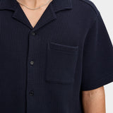 Therone Waffel Shirt - JL Navy