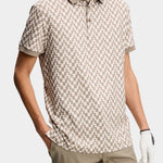 Tour Tech Print Polo - Bridge Stack Brindle M - Hugo Sthlm