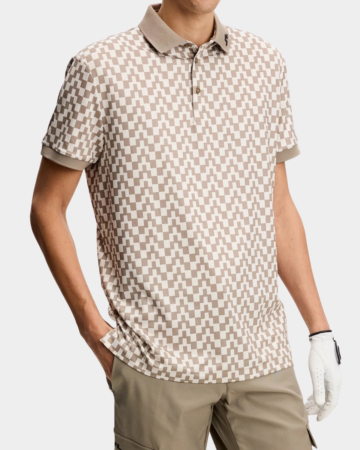 Tour Tech Print Polo - Bridge Stack Brindle M - Hugo Sthlm