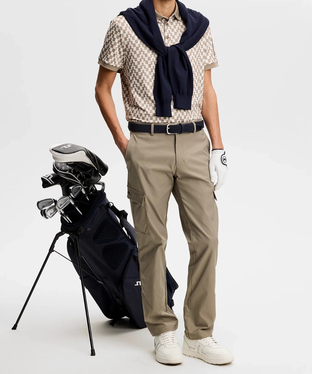 Tour Tech Print Polo - Bridge Stack Brindle M - Hugo Sthlm