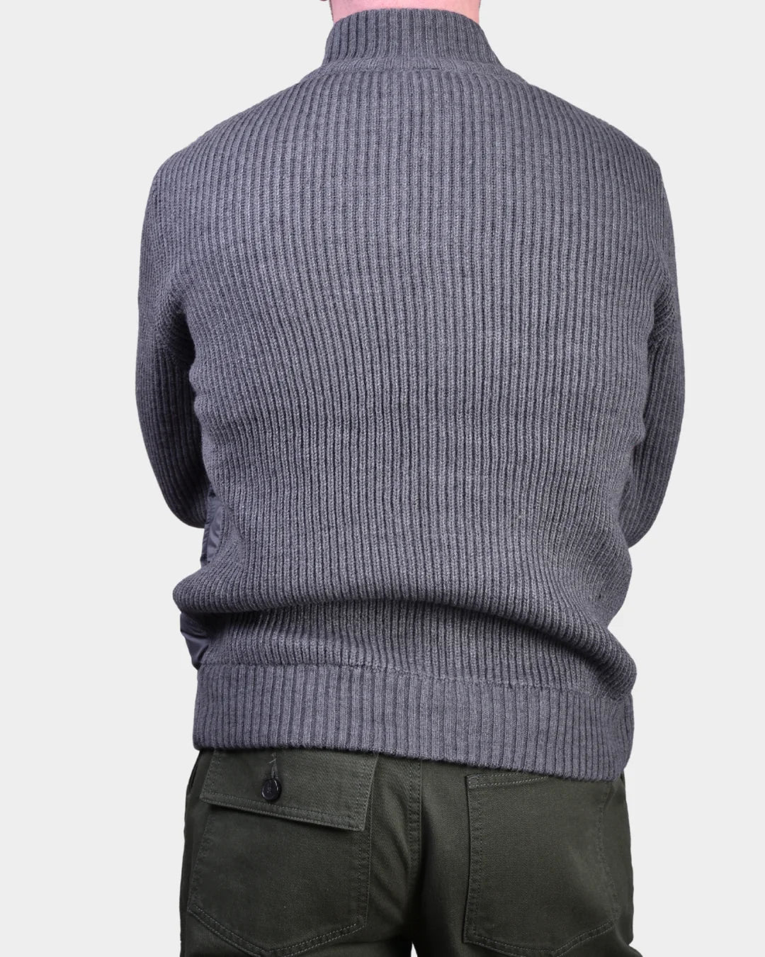 Zip Sweater Wool/Nylon - Grey - Hugo Sthlm