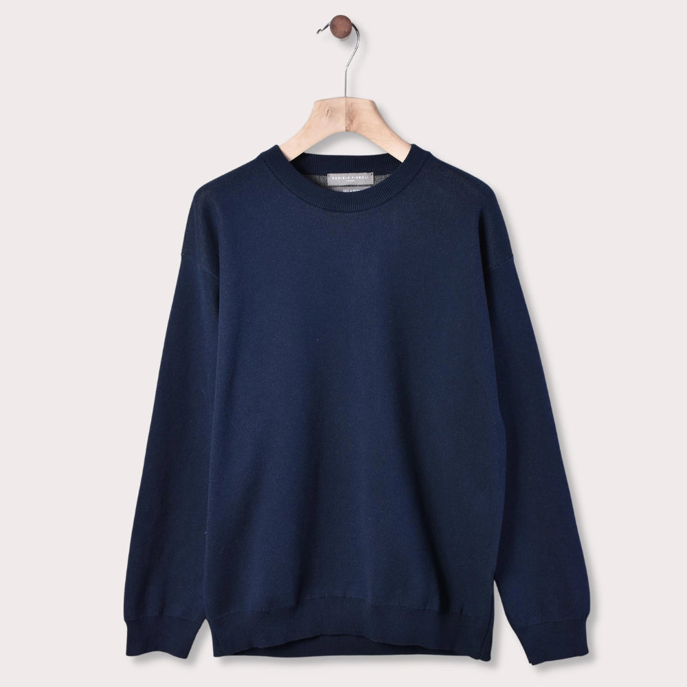Crewneck Relaxed Fit Cotton - Blue - Hugo Sthlm