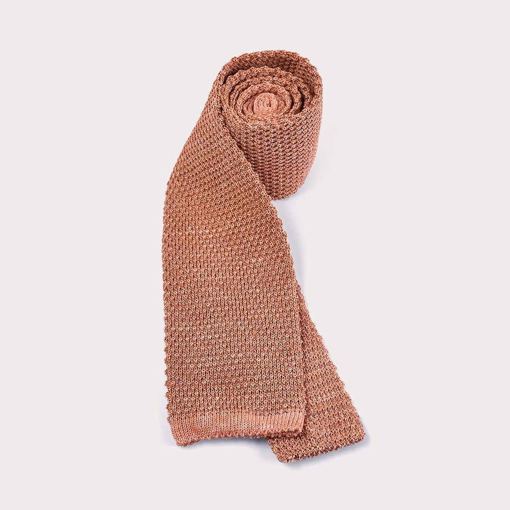 Linen & silk Tie - 655 Orange - Hugo Sthlm